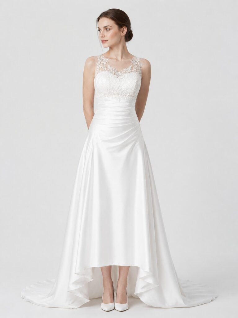 affordable satin wedding dress