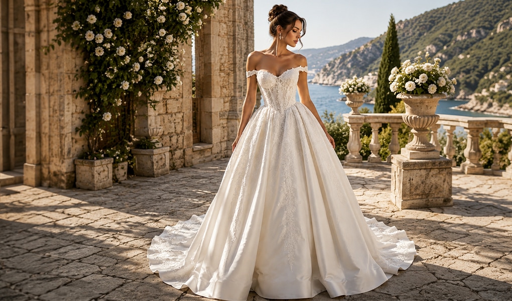 what is basque waist wedding dress