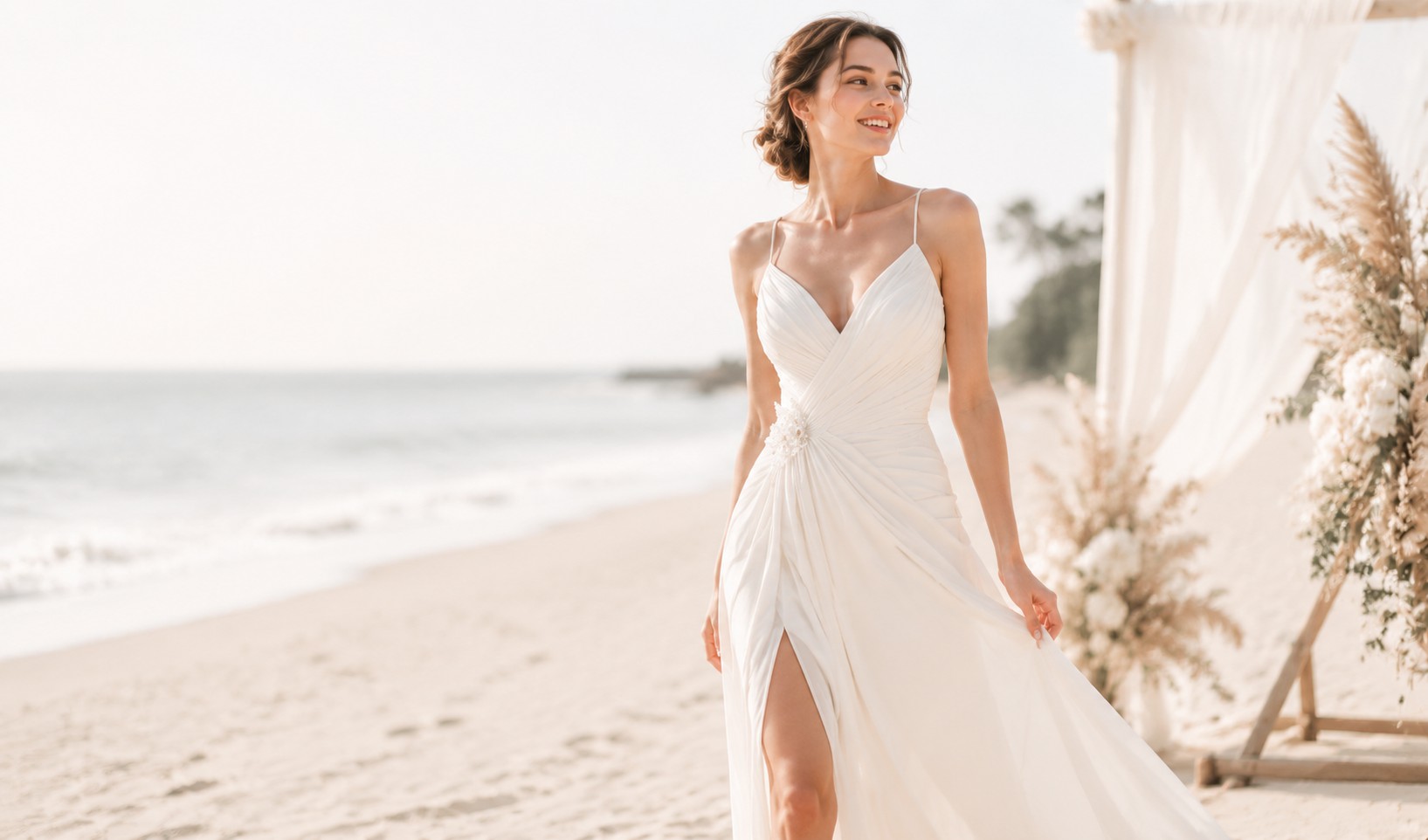 beach wedding dress fabric