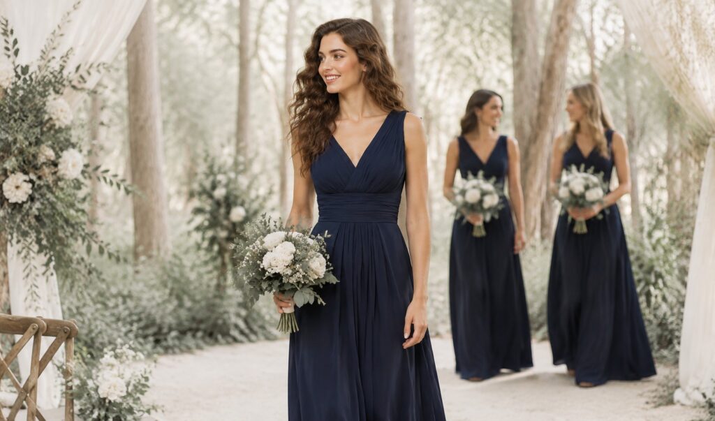 blue bridesmaid dress