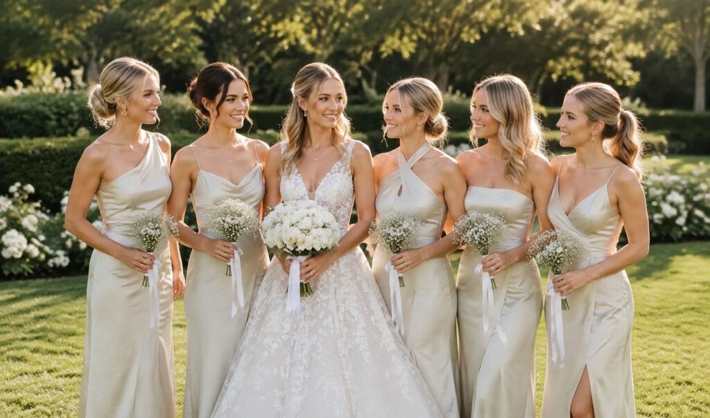green bridesmaid dress