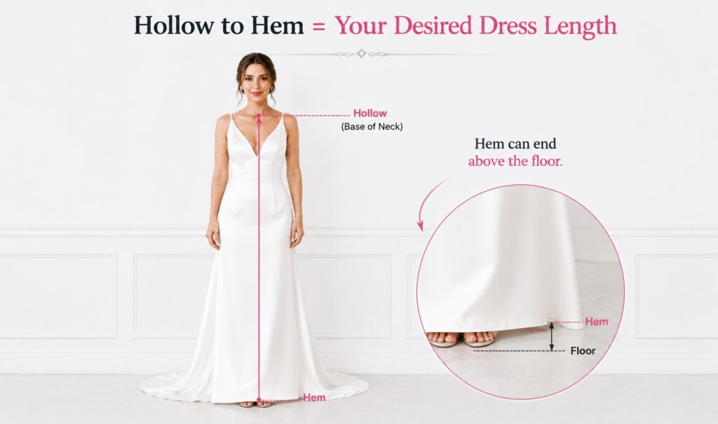 how to meaure hollow to hem