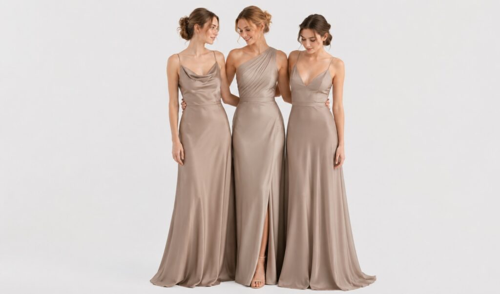 neutral bridesmaid dress