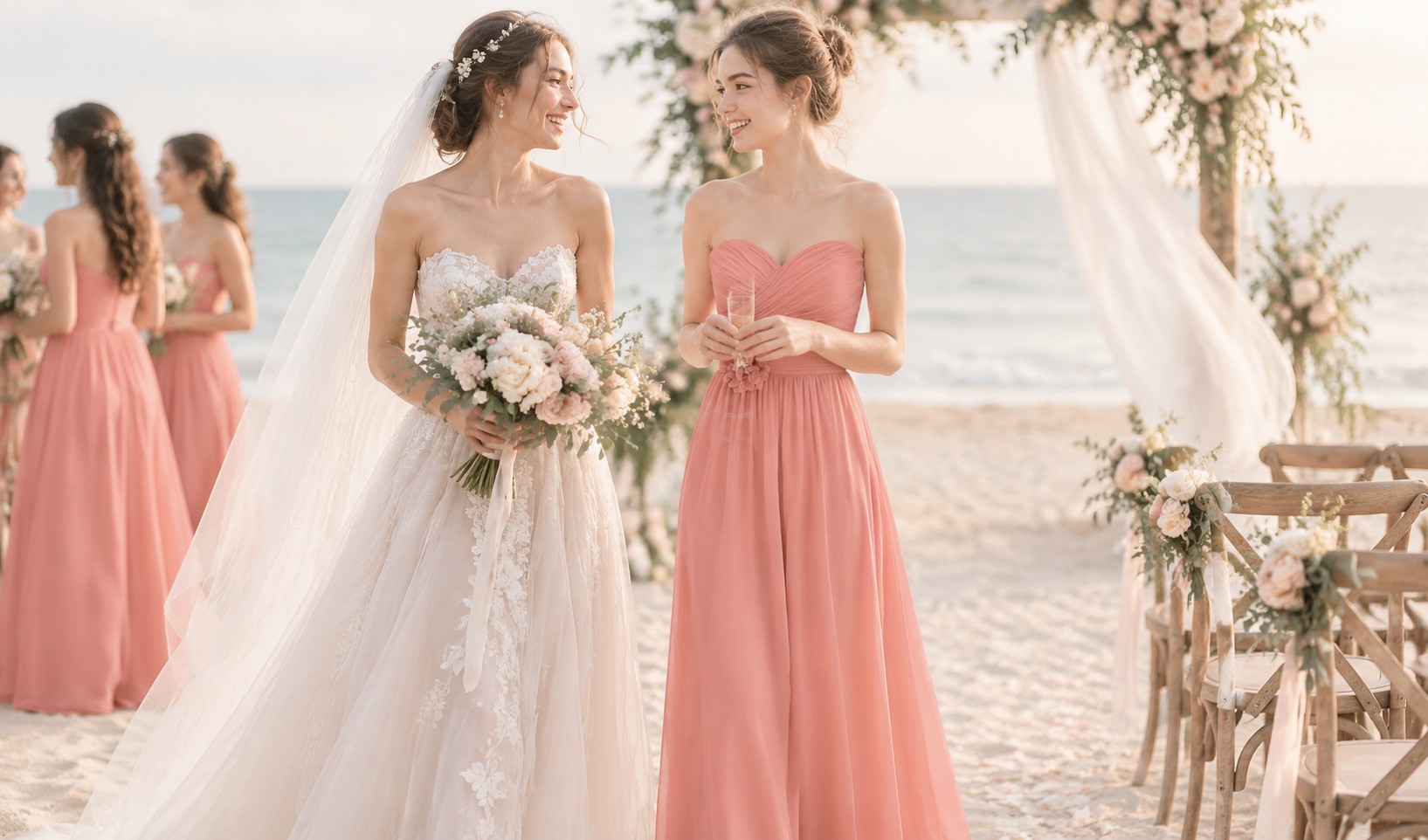 pink bridesmaid dress color guide