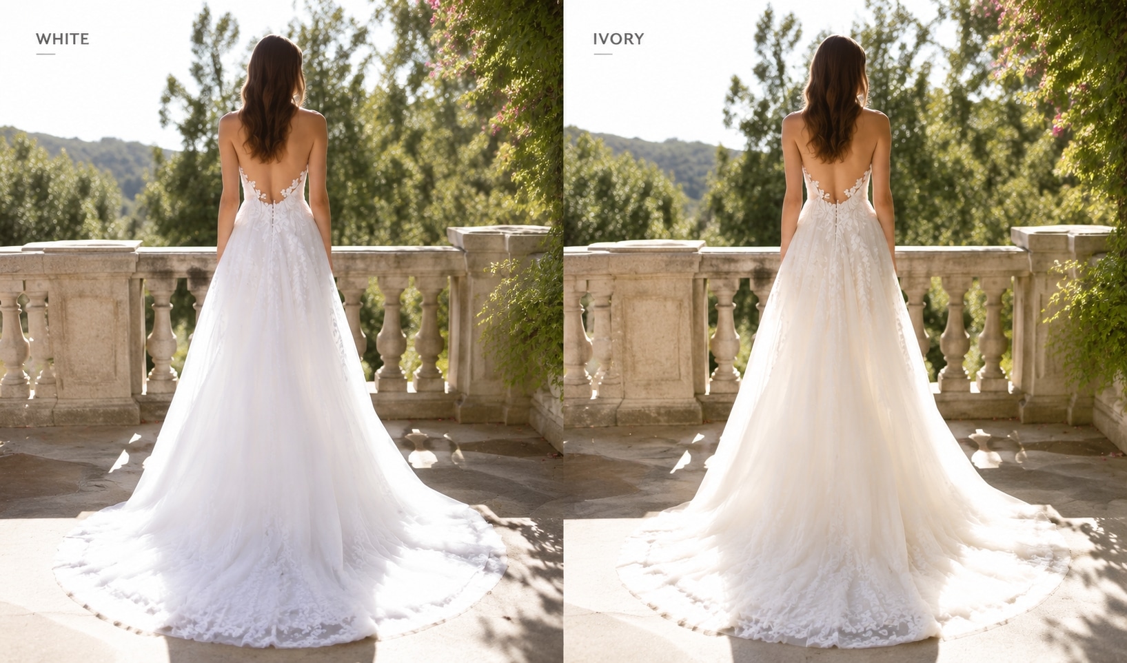 white or ivory beach wedding dress