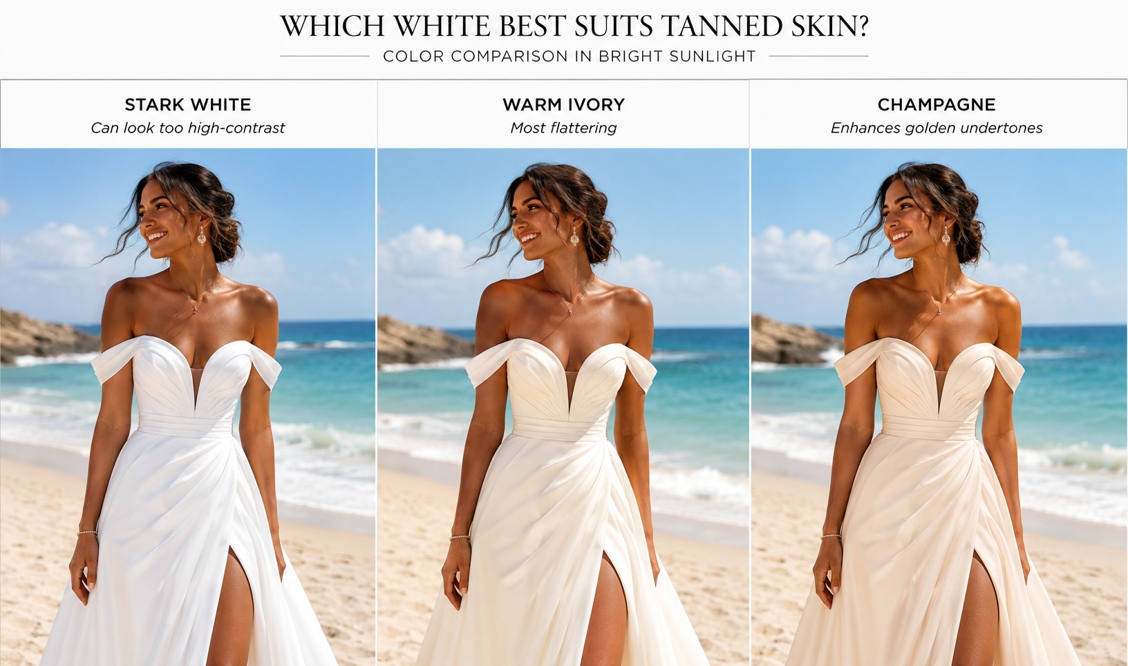 white beach wedding dress