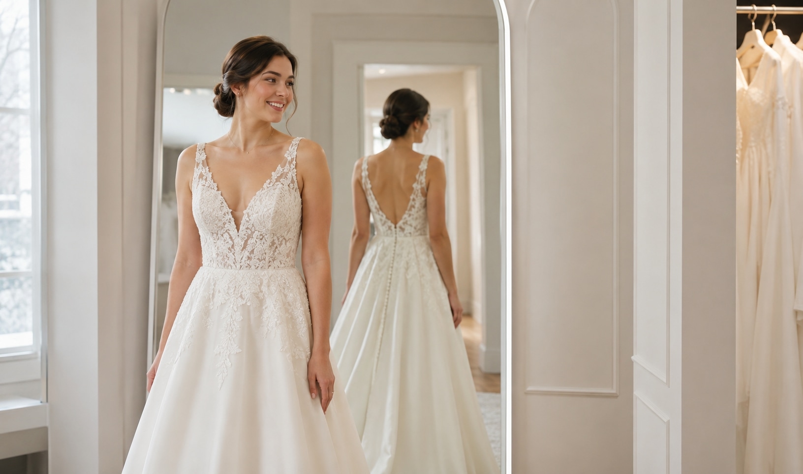 wedding dress guide for brides with shorter necks