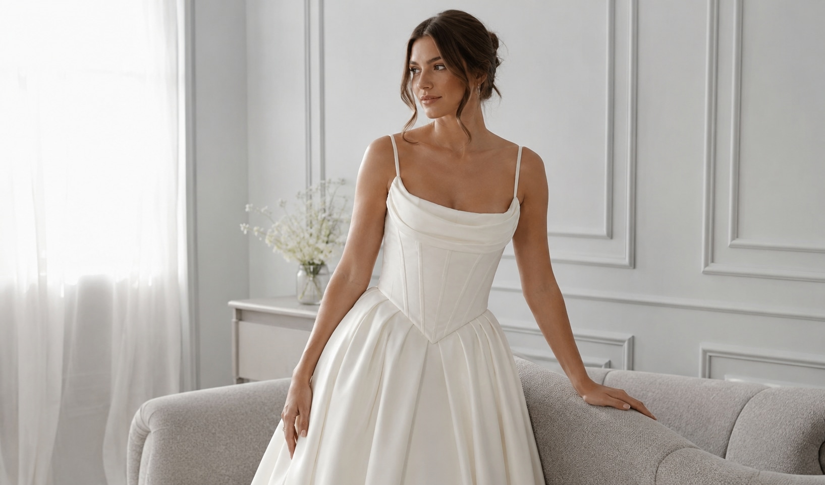 best wedding dress for the short-waisted bride