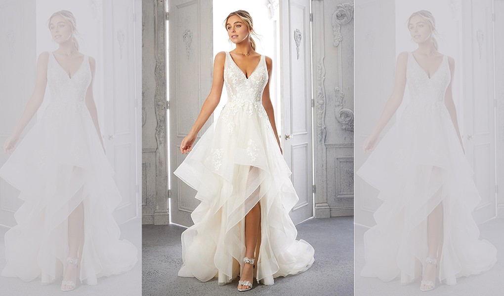 wedding dress shopping tips for short neck brides