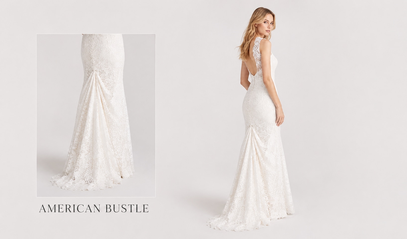 American wedding dress bustle