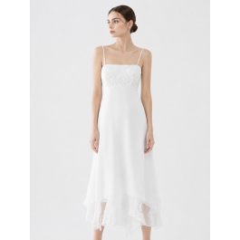 Beach Tea Length Wedding Dress with Straps BC012