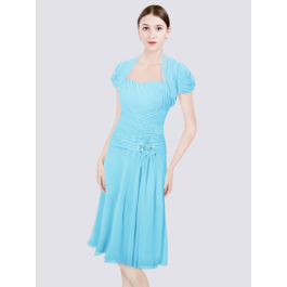Blue Short Mother of the Bride Dress - Blue - 16W