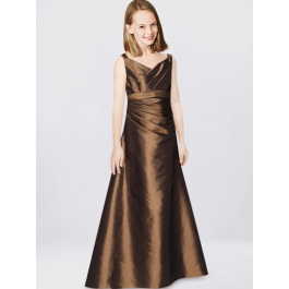 blue dress for baby girl BABARONI Tulle Junior Bridesmaid Dresses Satin Top Glamourous Bowknot Chocolate, Chocolate / J4 main image 1