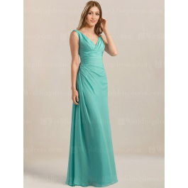 V-Neck Long bridesmaid Dress | $112