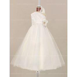 one shoulder flower girl dress