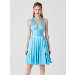 pool bridesmaid dress Unique Tiered Organza Wedding DE193N while the split adds