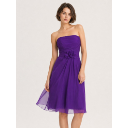 favorite bridesmaid dresses Dusty Blue Chiffon Shoulder Tie Sweetheart Empire Bridesmaid Dress