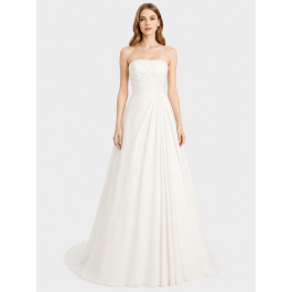 Summer Strapless Wedding Dress $215