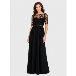 vintage mother of bride dresses A-Line Chiffon V-Neck The Dress Long Sleeve Br 61 from top of shoulder to bottom hem Style #93653 M1051 - Mother of the
