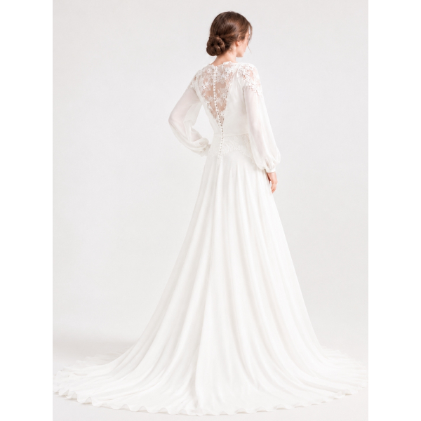 beach wedding dresses with sleeves Boho Plus Size Dress,Beach Lace Chiffon Bridal Dress,WD00689 Chiffon 3 Beach Wedding Dresses  loveangeldress