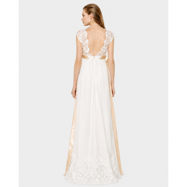 light yellow dress long Light Pastel Yellow Sexy Spaghetti Straps V-neck Long Empire Prom Dres –  SposaBridal main image 1