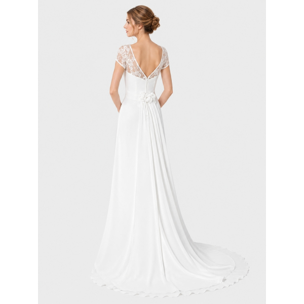 casual wedding dresses for the beach Boho Dresses,Chiffon Bridal Dresses,Beach Wedding Dresses,Casu Back is zipper closure with floral design. Beach Wedding Dress Styles –