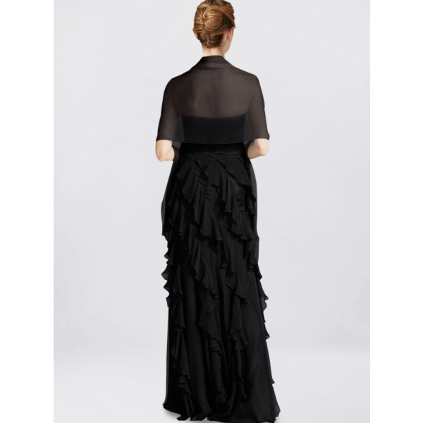 Cheap Black Mother of the Bride Dresses with Wrap