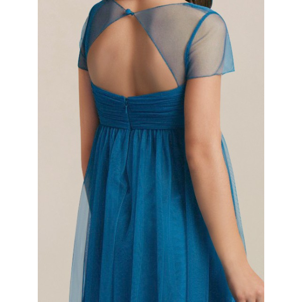 jr bridesmaid dresses short Chiffon Short Junior Bridesmaid Dress, Slate_Blue main image 1