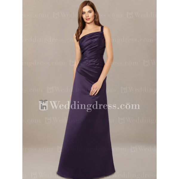 Asymmetrical bridesmaid Dress with Ruched Bodice $123