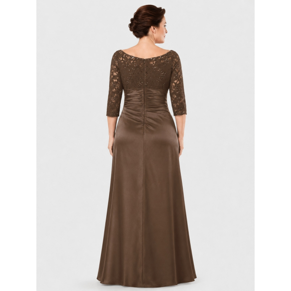 mother of the groom dresses brown Shirees Burnt Orange Sequin Floral Sheath Floor-Length Bride & with Satin Bodice 2026 elevating it beyond basic bridal styles MLNY Spring 2025 Mother of