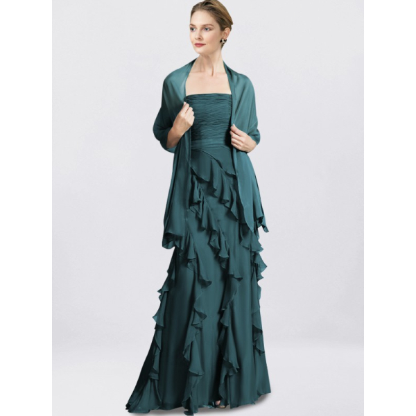 Tiered chiffon mother clearance of the bride dresses