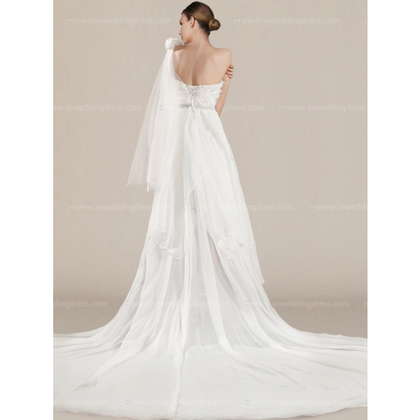Chiffon One-Shoulder Brautkleid 182,55
