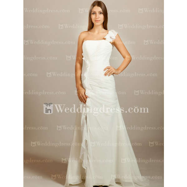 sachin and babi light blue dress Wedtrend Women Bridesmaids A Line Off the Shoulder Ruched Chiffon  Bridesmaid Dress with Slit – WEDTREND main image 1