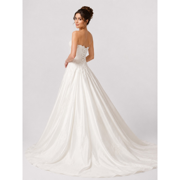 strapless low cut dress SHERRI HILL - 56932 Bridal Dresses | Bliss 2024/8/1 Color:LANDSCAPE PRINT and it is in