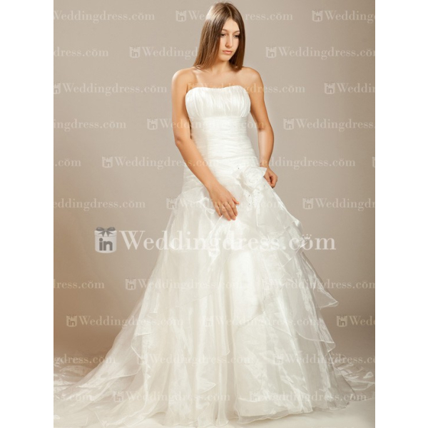a line wedding dresses long sleeve Modern Minimalist Satin A-line Wedding Dress with Drop Waist Corset – Think  Bridal