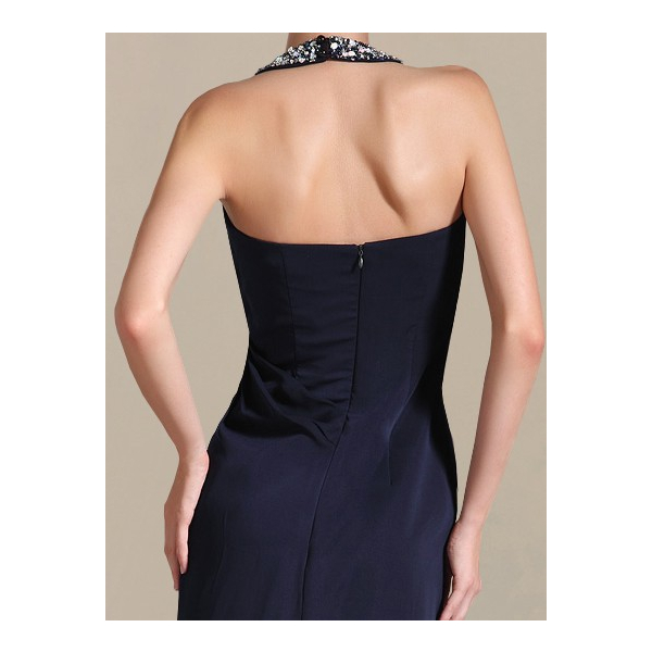 navy blue dress for baby girl Halter Prom Dresses – Camille La Vie main image 0