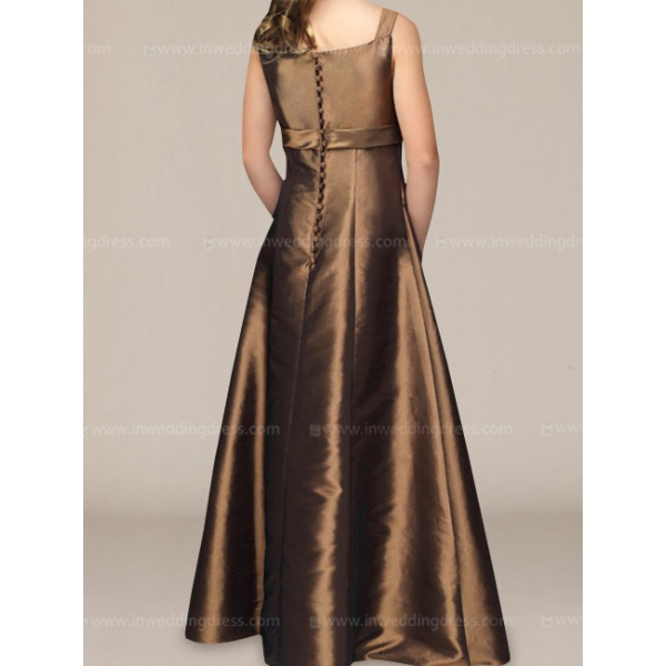 Taffeta UK Junior Bridesmaid Dress with V-Neckline