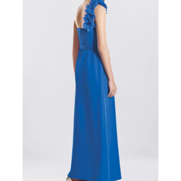 Chiffon Floral One-Shoulder Junior Bridesmaid Dress