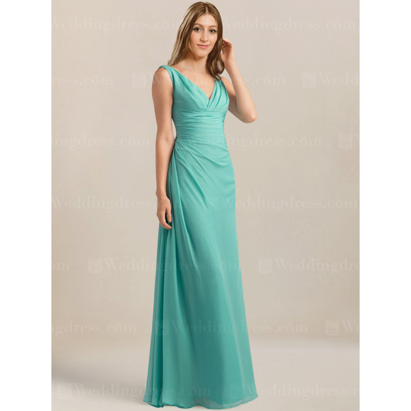 V-Neck Long bridesmaid Dress | $112