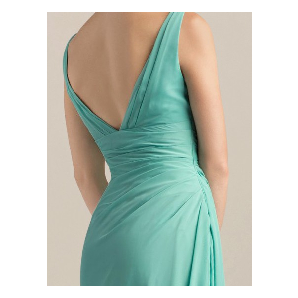 V-Neck Long bridesmaid Dress | $112