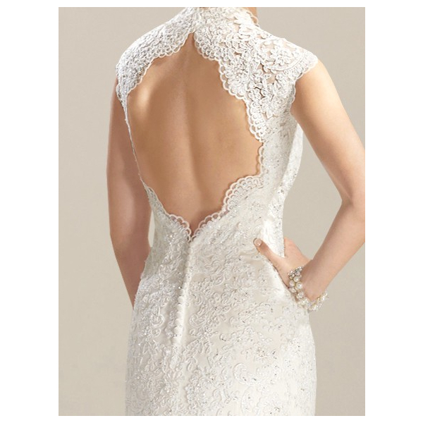 Lace Keyhole Back Wedding Dress DE392 | InWeddingDress Lace Keyhole Back Wedding Dress DE392 | InWeddingDress