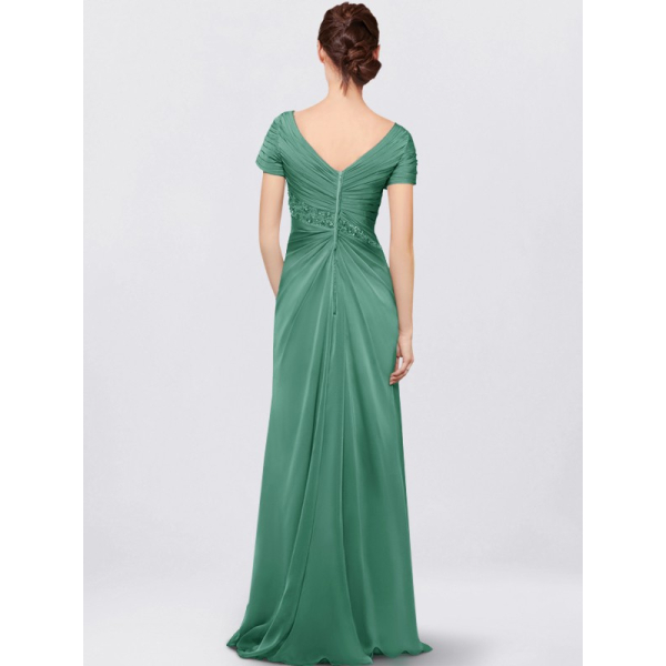 mother of the bride dress green Midi neon green dress with long sleeves and knot main image 0