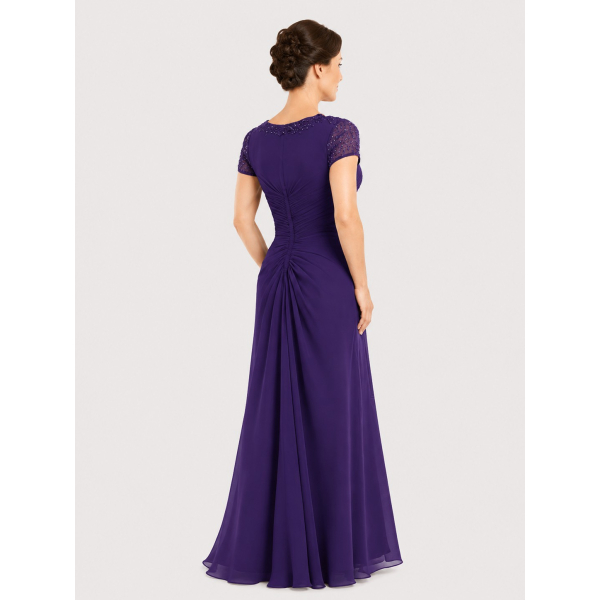 mother of the bride dresses virginia beach Elegant Dress with Short Sleeves MO172 Formal dresses Color:Sugar Plum work-day-staples 10 Ways to Wear A keyhole back and