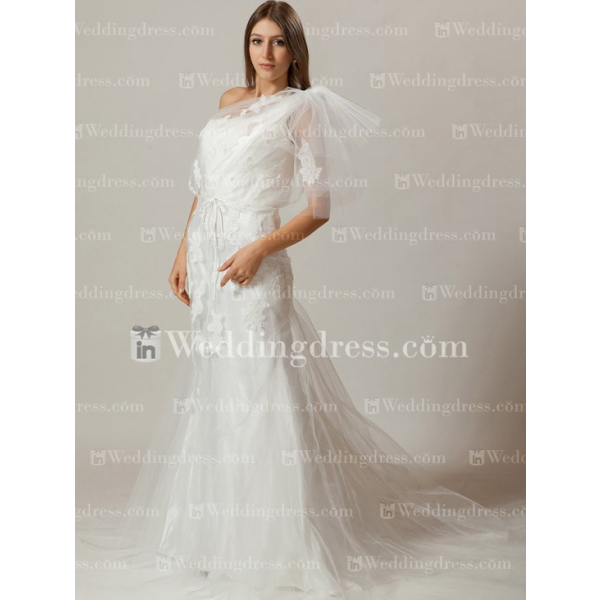 open lace back dress Cheers To Us One Shoulder Lace Maxi Dress White
