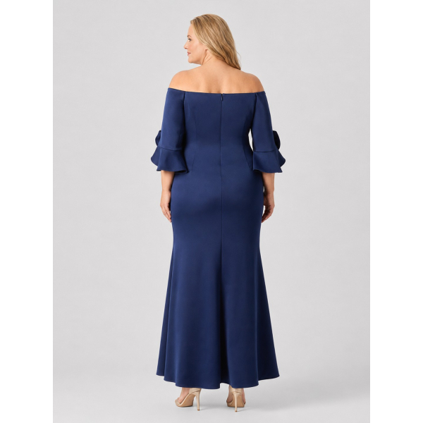 cobalt blue mother of the groom dresses Satin Plus Dress MO445 size satin mother of