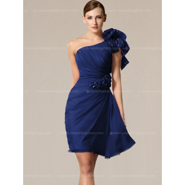 strapless open back dress One-Shoulder Short Homecoming Dress with Sequins Black / 2XLarge