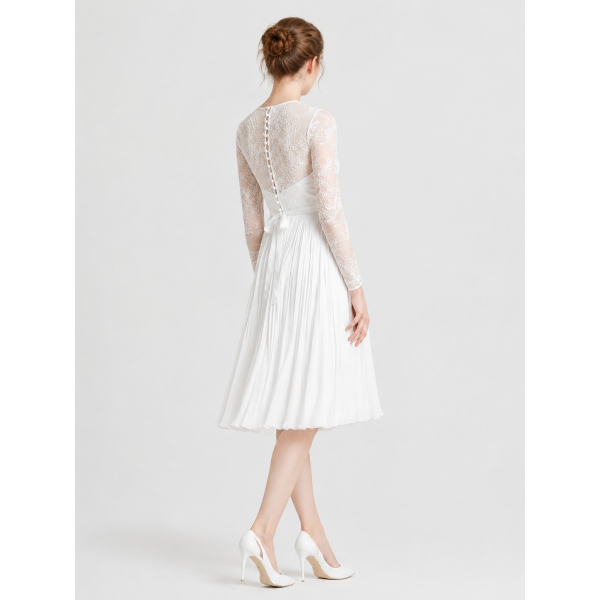 Long Sleeve Short Wedding Dress ST9
