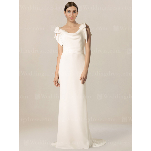 cowl neck wedding dress