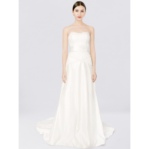 Strapless Drop Waist Wedding Dress $242
