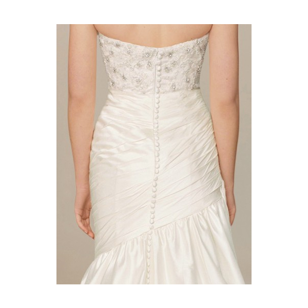 Asymmetrical Strapless Wedding Dress $254